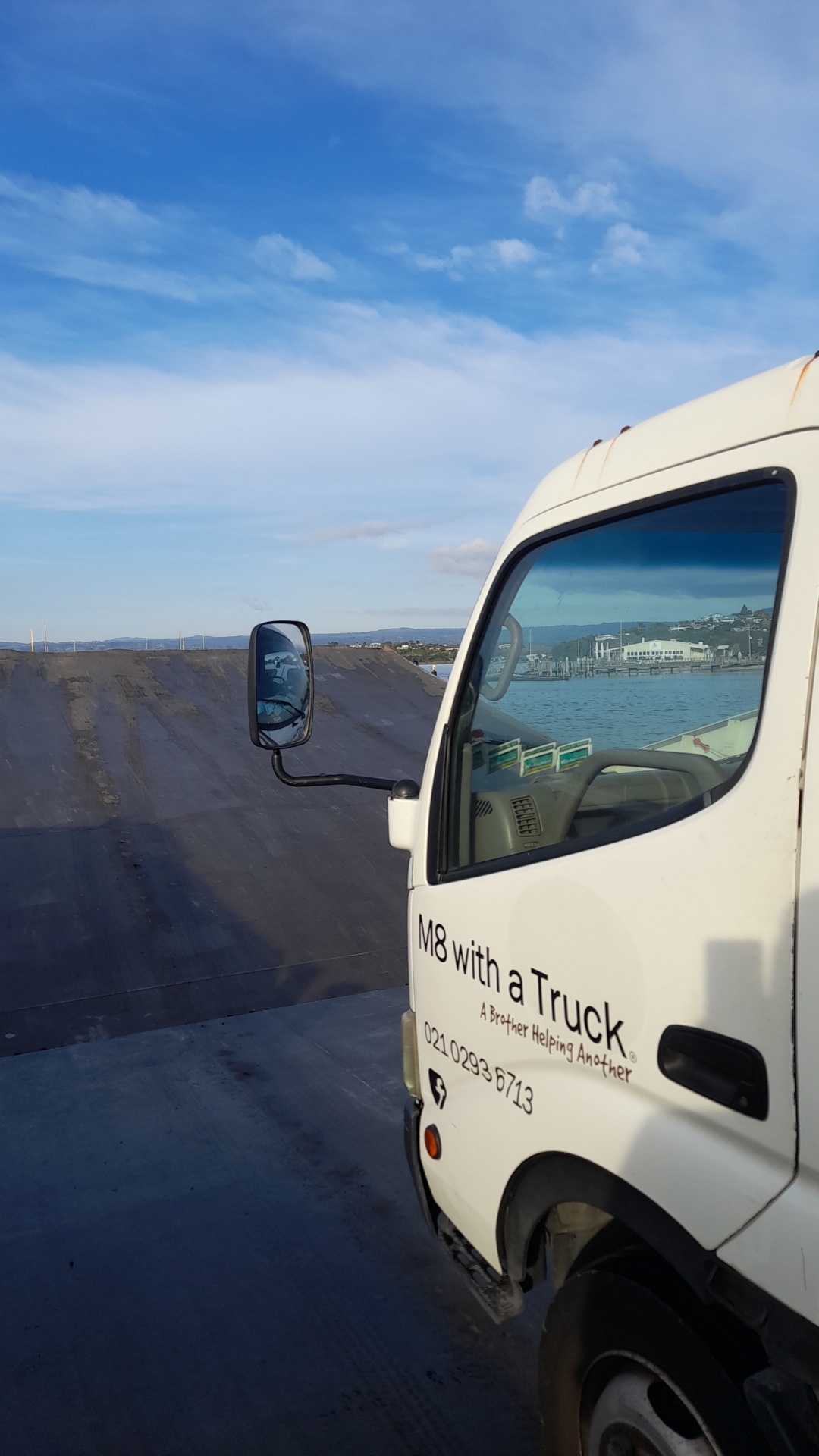 M8 With A Truck at the harbour ramp